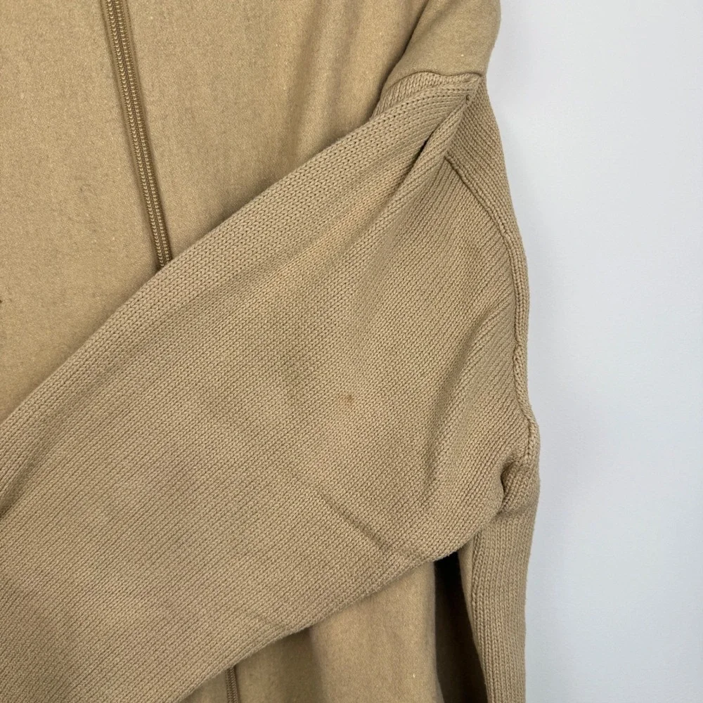 LRG Lion Rock Full Zip Sweater Mens 4XL Tan Brown Wool Blend Streetwear Jacket‎